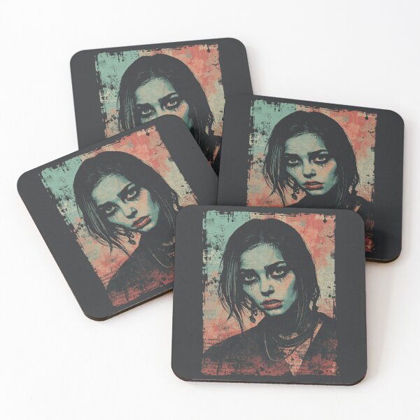 Item preview, Vintage Newspaper Goth Girl Portrait Punk Collage designed and sold by ERODED SELF.
