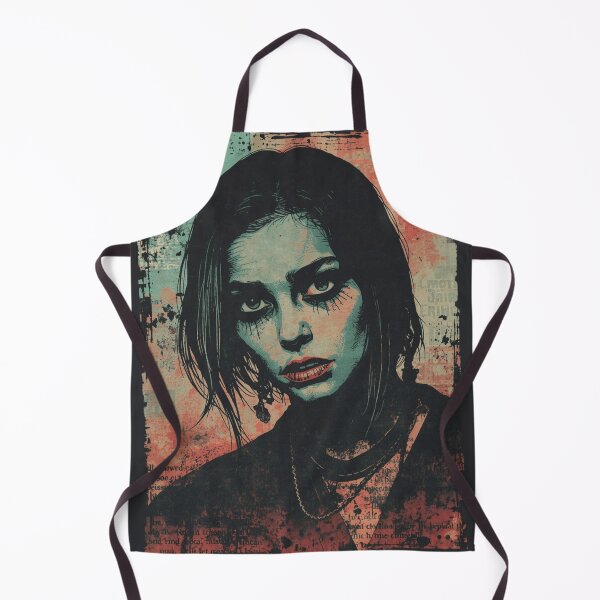 Item preview, Vintage Newspaper Goth Girl Portrait Punk Collage designed and sold by ERODED SELF.