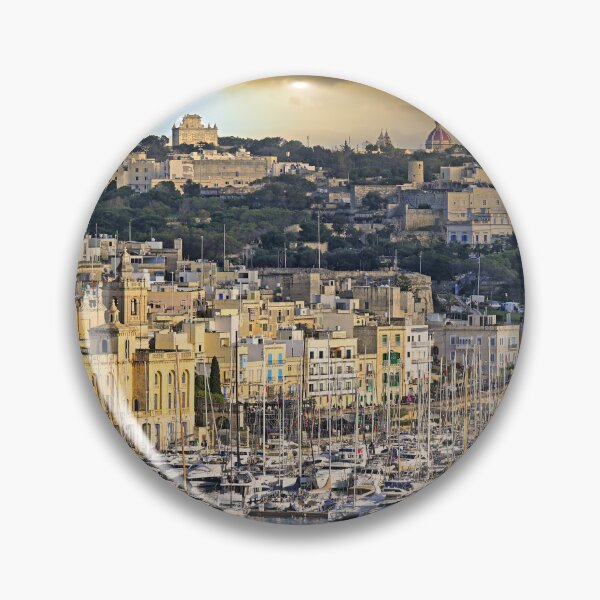 Item preview, Sunset over Birgu marina and Grand Harbour with luxury yachts in Malta designed and sold by goceris.