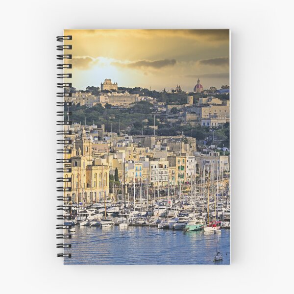 Item preview, Sunset over Birgu marina and Grand Harbour with luxury yachts in Malta designed and sold by goceris.