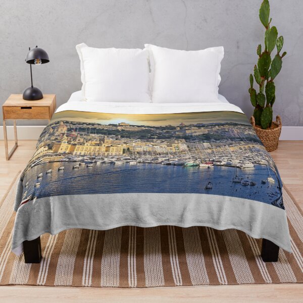 Item preview, Sunset over Birgu marina and Grand Harbour with luxury yachts in Malta designed and sold by goceris.