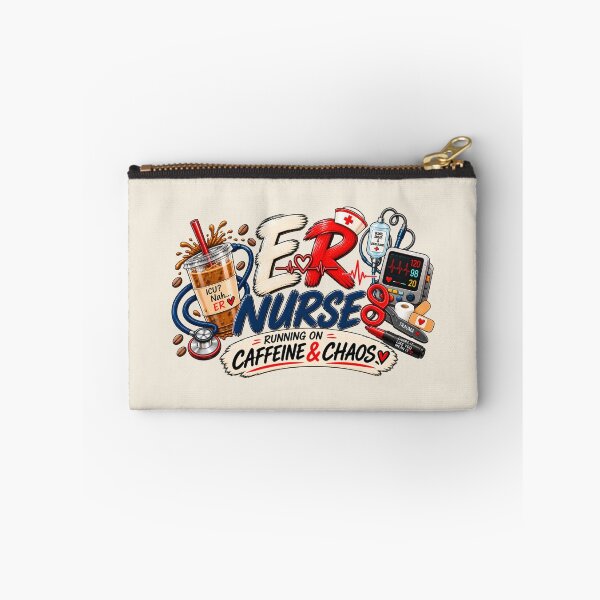 Item preview, ER Nurse – Running on Caffeine & Chaos | Funny Emergency Room Nurse designed and sold by HO•Designs.