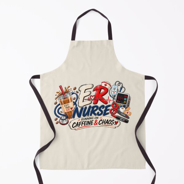 Item preview, ER Nurse – Running on Caffeine & Chaos | Funny Emergency Room Nurse designed and sold by HO•Designs.