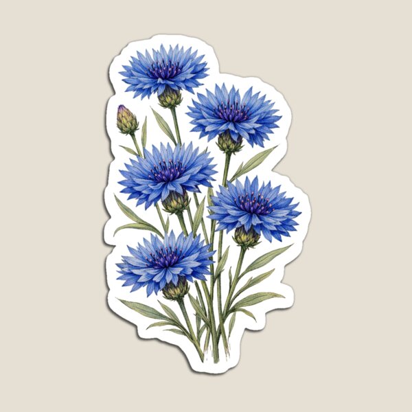 Item preview, Vintage Cornflower Botanical Illustration – Centaurea Cyanus Antique Floral Print designed and sold by Darlin8888.