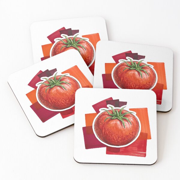Item preview, Ripe Red Tomato Vinyl Sticker | Fresh Garden Vegetable Water Bottle Decal | Hand-Drawn Marker Food Art | Cute Kitchen & Laptop Decal designed and sold by SergioMiklos.