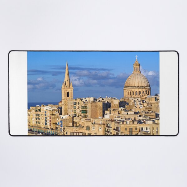 Item preview, Skyline of Valletta with Carmelite Church dome and St Paul's Cathedral, Malta designed and sold by goceris.