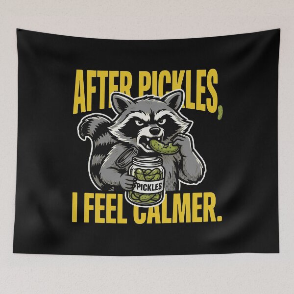 Item preview, Funny Raccoon Eating Pickles After Pickles, I Feel Calmer designed and sold by Welldoh.