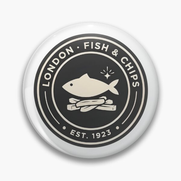 Item preview, London Fish & Chips Crest — Circular Badge Logo designed and sold by Shutter-Dragon.
