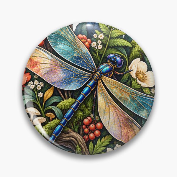 Item preview, Dragonfly Thicket Badge designed and sold by GraphycoPublish.