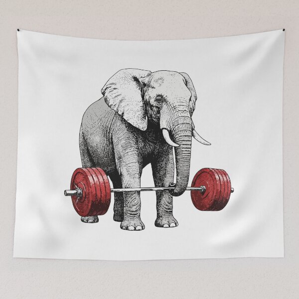 Item preview, Weightlifting Elephant designed and sold by PixelCatalyst.
