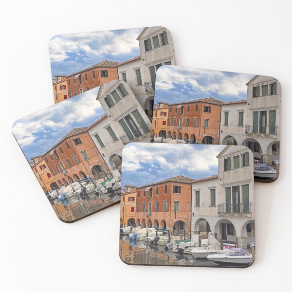 Item preview, Canal Vena with boats and colorful houses in Chioggia, Italy designed and sold by goceris.
