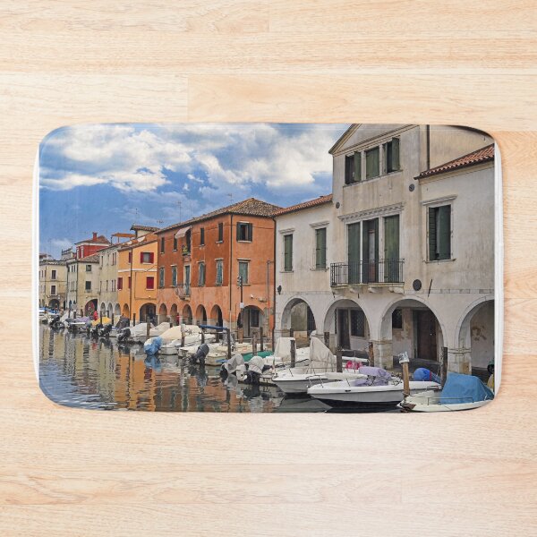 Item preview, Canal Vena with boats and colorful houses in Chioggia, Italy designed and sold by goceris.