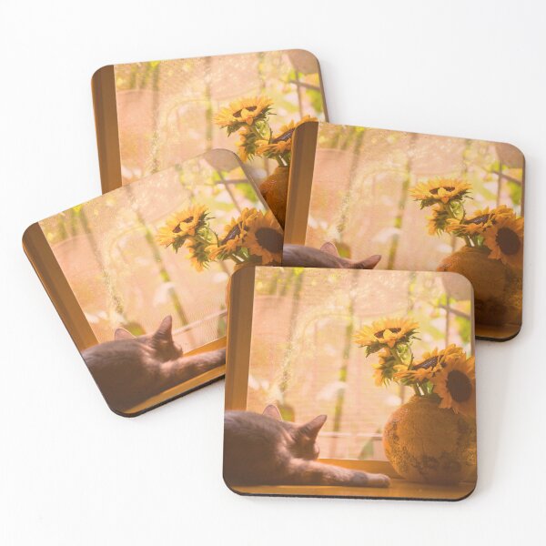 Item preview, Golden Hour Sunflower Cat designed and sold by Shambhavi_Studio.