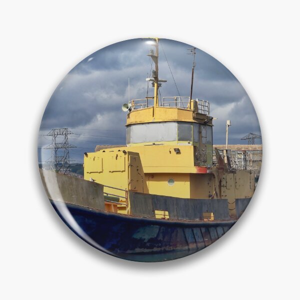 Item preview, Moody Abandoned Tugboat Photography - Vintage Rusting Boat Fine Art Print designed and sold by leonwoods.