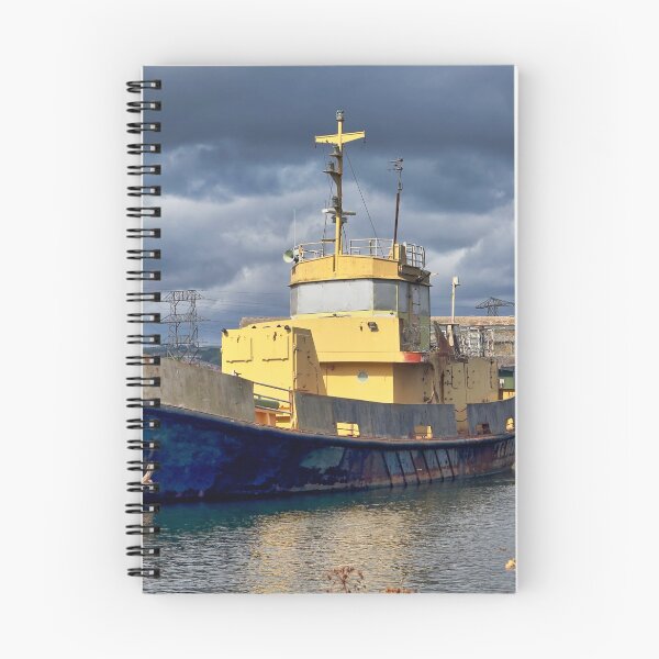 Item preview, Moody Abandoned Tugboat Photography - Vintage Rusting Boat Fine Art Print designed and sold by leonwoods.