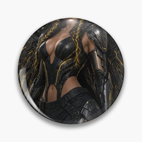 Item preview, Cyber Artillery Master - Neon Yellow Rocket Armor Girl designed and sold by EvolutionMerch.