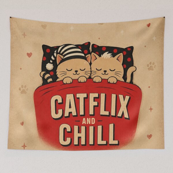 Item preview, Catflix and Chill Cozy Cat Poster designed and sold by Pure Craft.