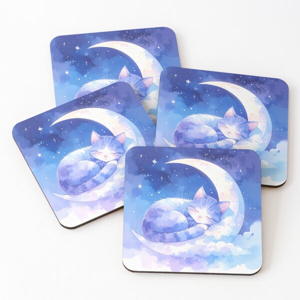 Item preview, Sleeping Cat on Crescent Moon designed and sold by BetweenForms.