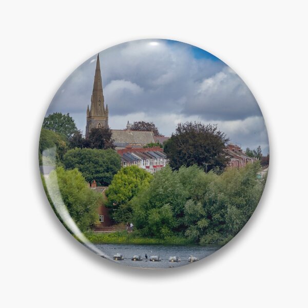 Item preview, Exeter River Exe Weir Cityscape - Scenic Devon Landscape Photography Print designed and sold by leonwoods.