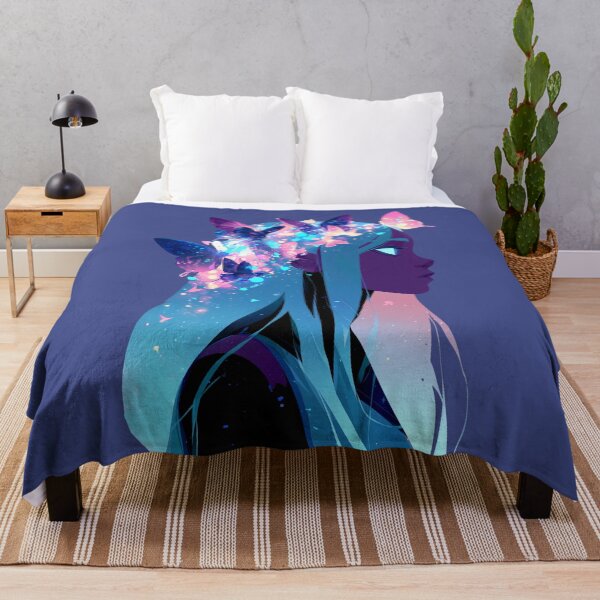 Item preview, Mystical Butterfly Woman with Cosmic Blue Hair and Pink Flowers PNG designed and sold by MythicMood.