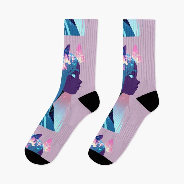 Item preview, Mystical Butterfly Woman with Cosmic Blue Hair and Pink Flowers PNG designed and sold by MythicMood.