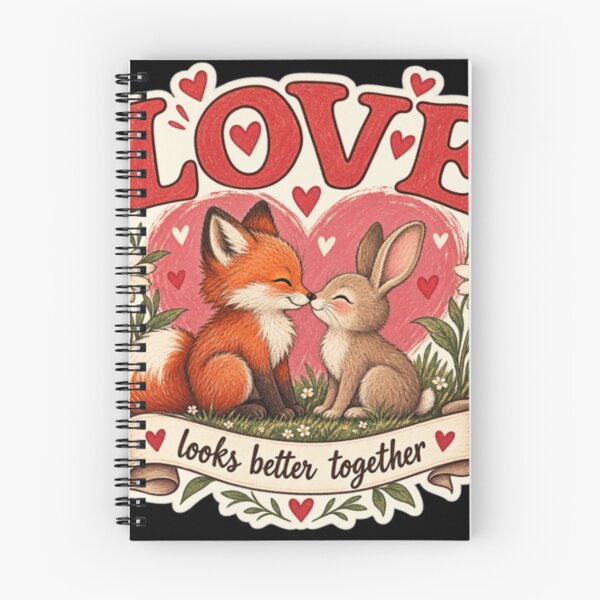 Item preview, Love Fox Rabbit Cute Animal Couple Vintage Romantic Design designed and sold by TulipsArtDesigns .