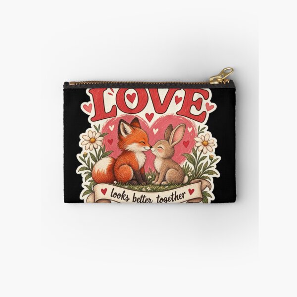 Item preview, Love Fox Rabbit Cute Animal Couple Vintage Romantic Design designed and sold by TulipsArtDesigns .