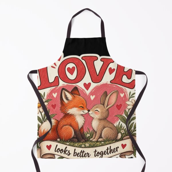 Item preview, Love Fox Rabbit Cute Animal Couple Vintage Romantic Design designed and sold by TulipsArtDesigns .