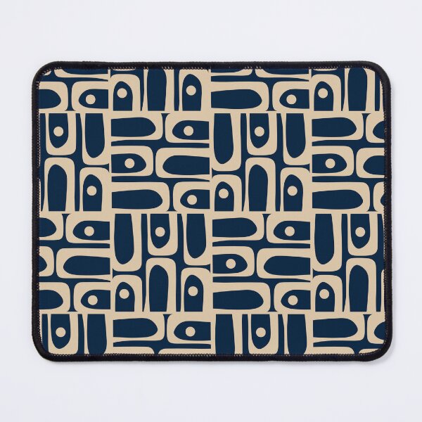 Item preview, Mid Century Modern Geometric Piquet Multi Pattern in Mid Mod Navy Blue and Beige designed and sold by kierkegaard.