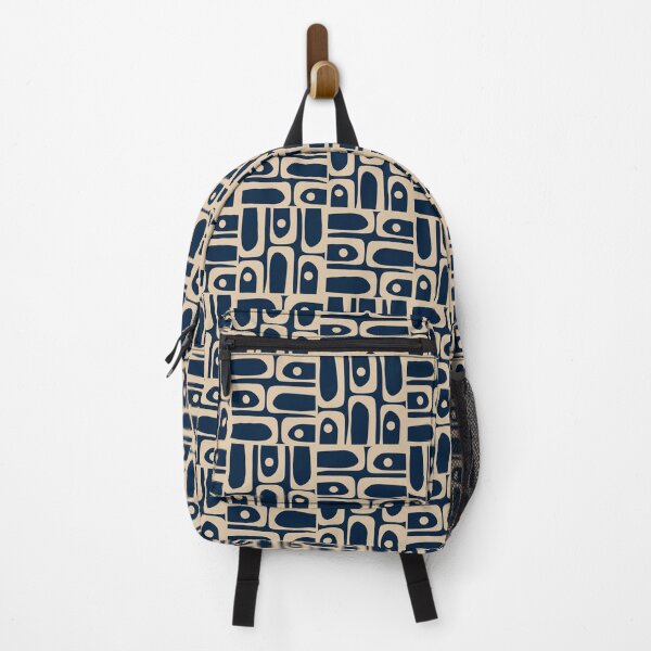 Item preview, Mid Century Modern Geometric Piquet Multi Pattern in Mid Mod Navy Blue and Beige designed and sold by kierkegaard.