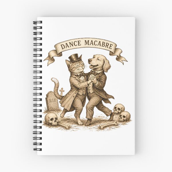 Item preview, Dance Macabre – Vintage Cat & Dog Gothic Art designed and sold by TOMSZE.