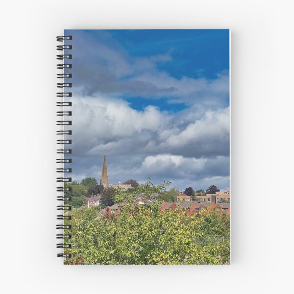 Item preview, Exeter Cityscape and Spire View - Scenic Devon Landscape Photography Print designed and sold by leonwoods.