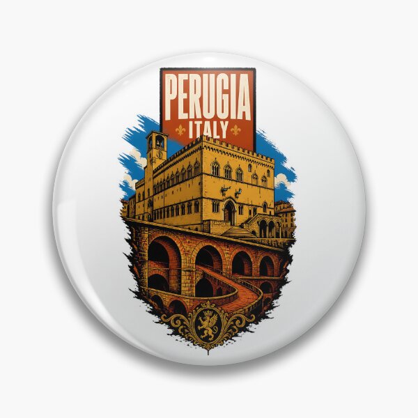 Item preview, Perugia Italy Vintage Travel Tourism designed and sold by TravelersGems.