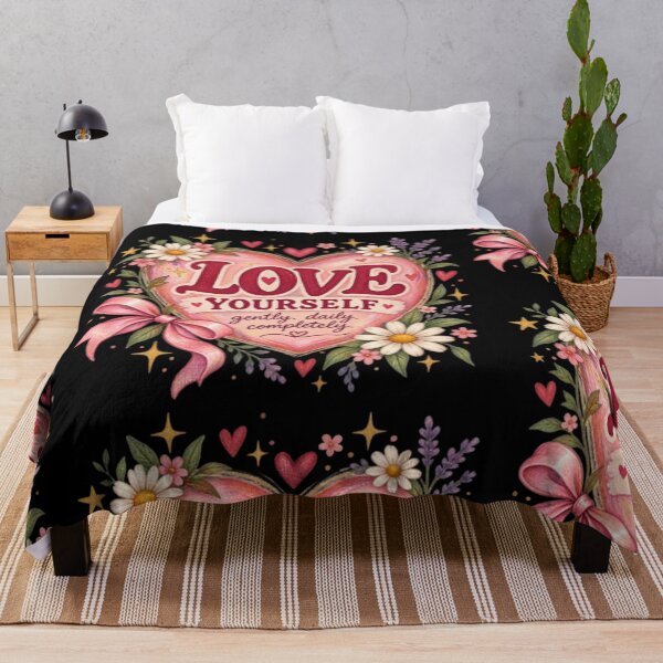 Item preview, Love Yourself Self Love Floral Heart Vintage Aesthetic Design designed and sold by TulipsArtDesigns .