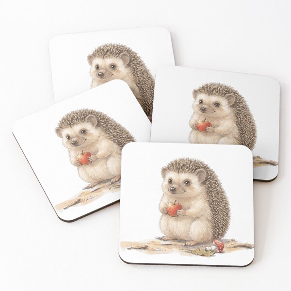 Item preview, Cute Hedgehogs Autumn Woodland Watercolor Pattern designed and sold by MBBialyPiksel.