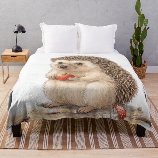 Item preview, Cute Hedgehogs Autumn Woodland Watercolor Pattern designed and sold by MBBialyPiksel.