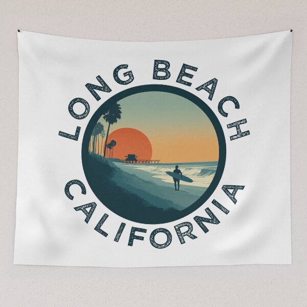 Item preview, Long Beach - California (with Navy Lettering) designed and sold by VelvetRoom.