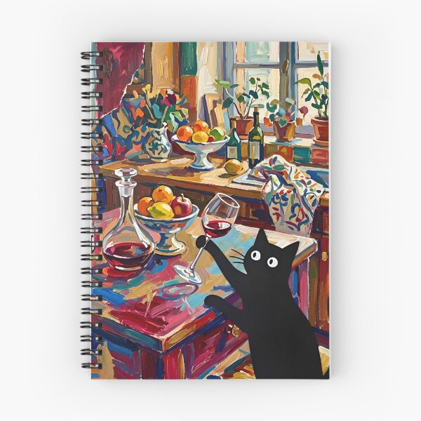 Item preview, Naughty Black Cat Tilting Wine Glass Matisse Style Poster designed and sold by DuckOddity.