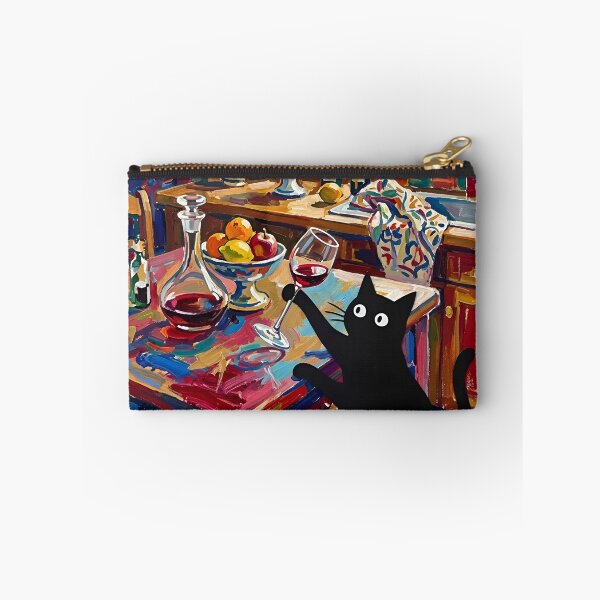 Item preview, Naughty Black Cat Tilting Wine Glass Matisse Style Poster designed and sold by DuckOddity.