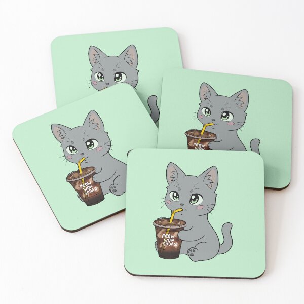 Item preview, Gray Cat Brown Soda designed and sold by WindyFizz.