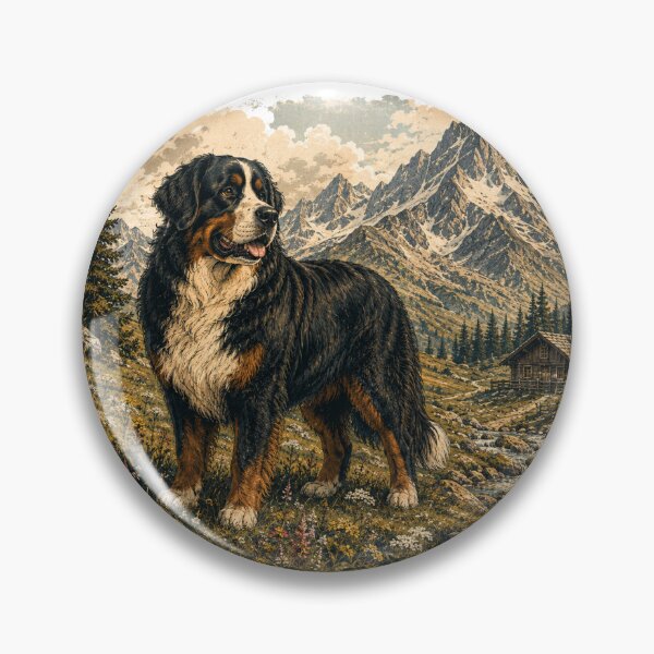 Item preview, Vintage Bernese Mountain Dog Alpine Adventure designed and sold by ARDELVEX STUDIO.