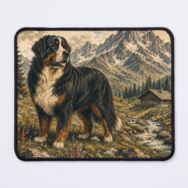 Item preview, Vintage Bernese Mountain Dog Alpine Adventure designed and sold by ARDELVEX STUDIO.