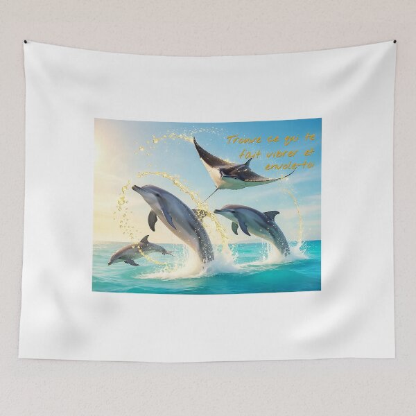 Item preview, Golden Flight — Dolphins & Manta Ray designed and sold by Hawaii26.