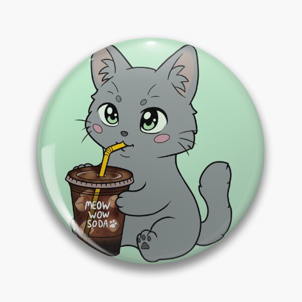Item preview, Fluffy Gray Cat Brown Soda designed and sold by WindyFizz.