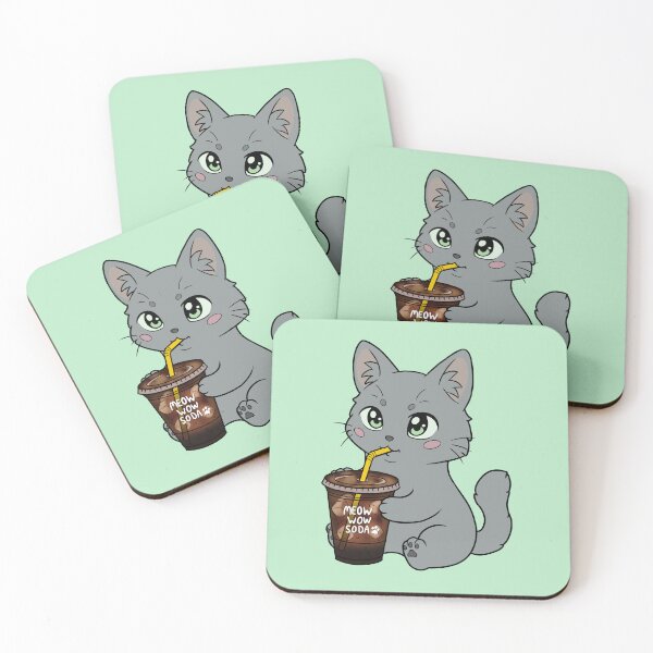 Item preview, Fluffy Gray Cat Brown Soda designed and sold by WindyFizz.