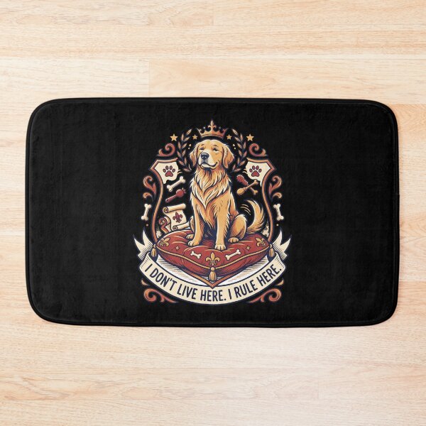 Item preview, Funny Royal Dog I Don’t Live Here I Rule Here Golden Retriever King Retro Aesthetic designed and sold by mood-draftsman.