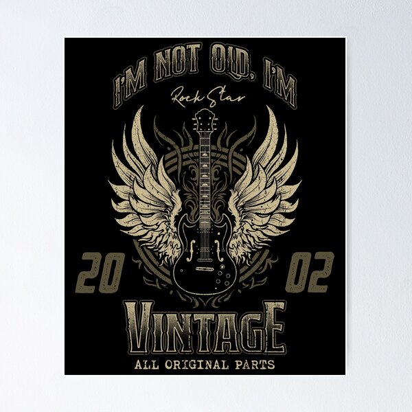 Item preview, I'm Not Old I'm Vintage Retro 2002 Guitar Player designed and sold by JRRTs.