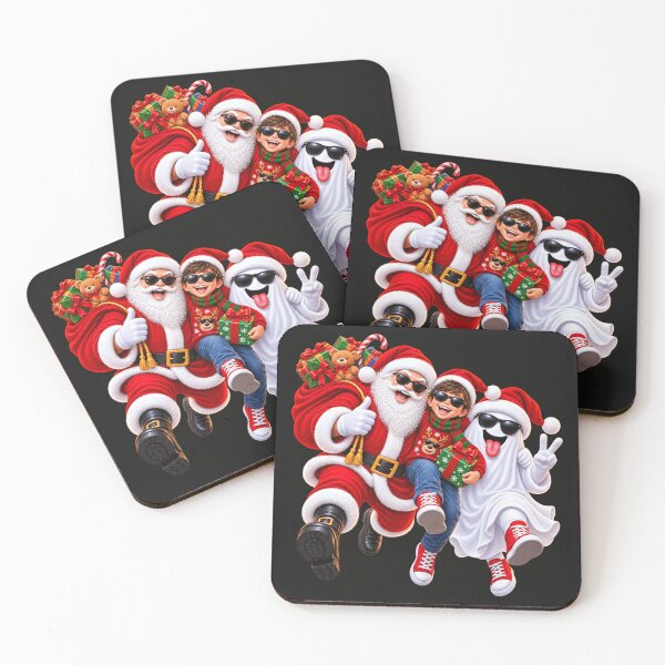 Item preview, Santa Claus and Christmas Ghosts – Fun Holiday Family designed and sold by ArtSpark Studio.