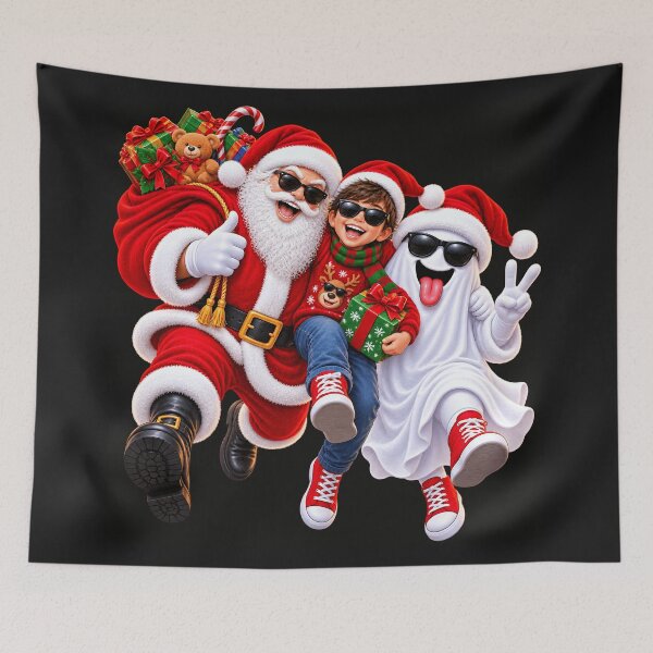 Item preview, Santa Claus and Christmas Ghosts – Fun Holiday Family designed and sold by ArtSpark Studio.