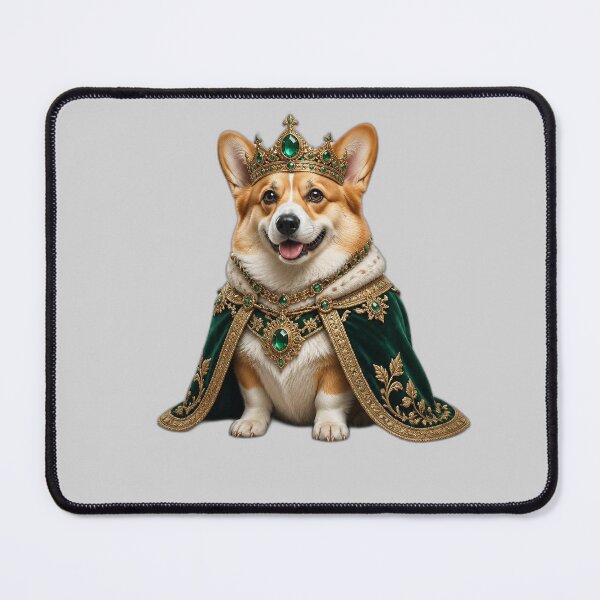 Item preview, Royal Corgi King – Majestic Crown & Emerald Cape Dog Art designed and sold by RobertArt08.